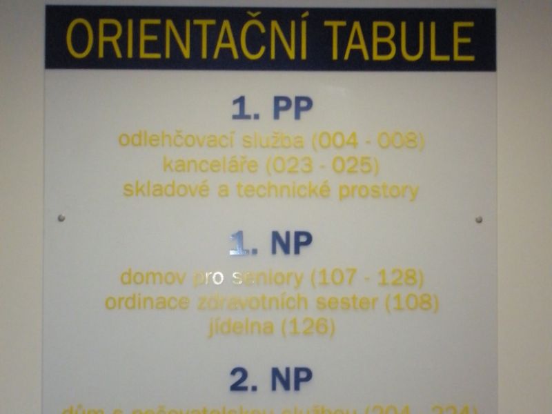 Domov Pro Seniory Orientační Tabule U Vstupu